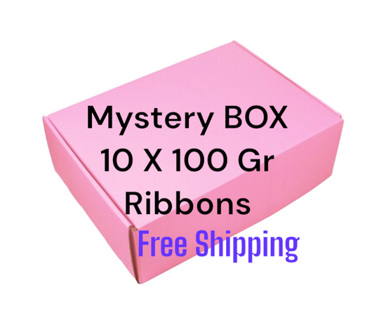 10 x 100 Gr Random Colors Artisan Ribbons Mystery  BOX