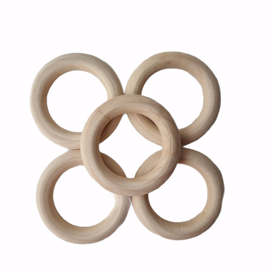 Natural Wooden Ring  ( Pack of 10 )